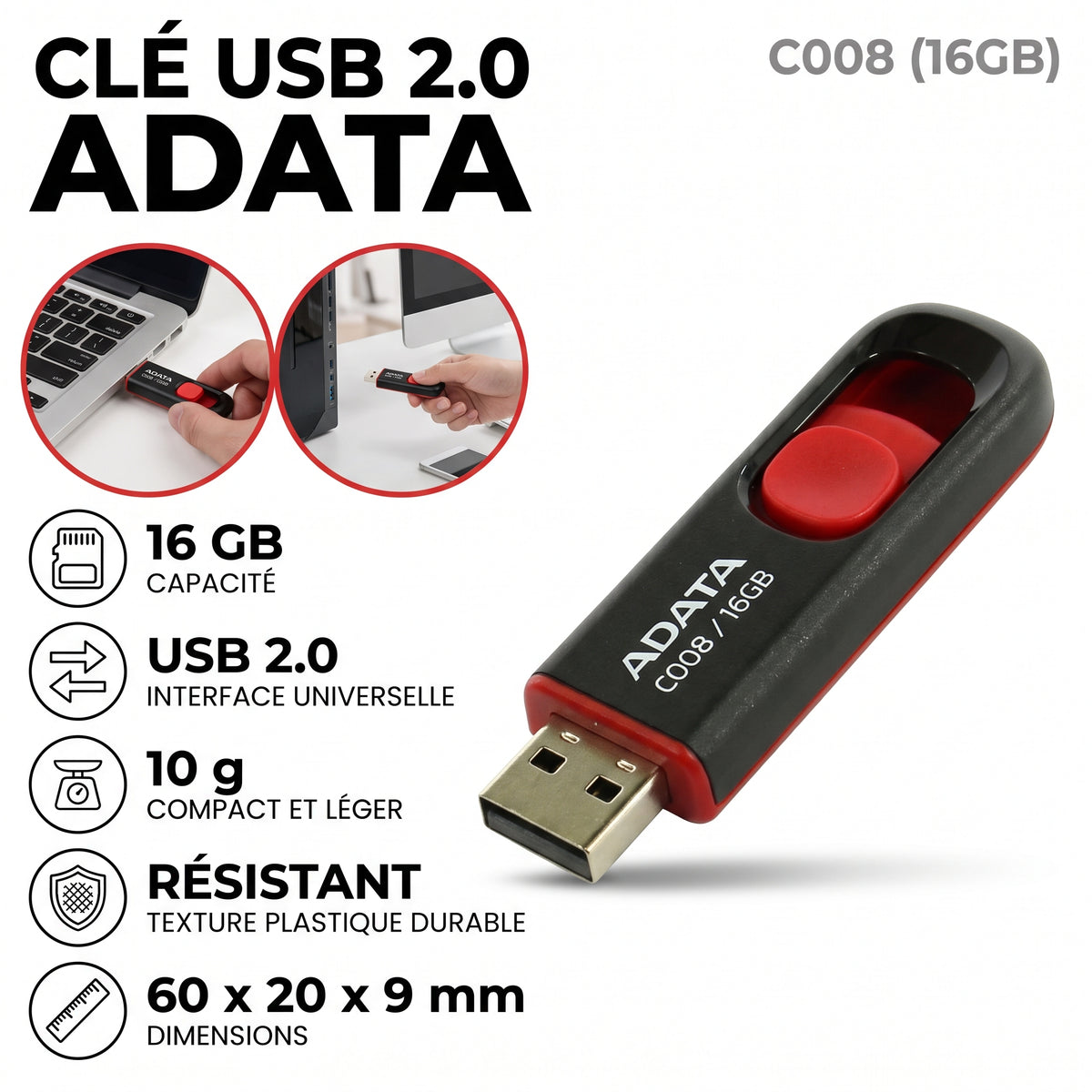 ADATA C008 – Cle USB 2.0