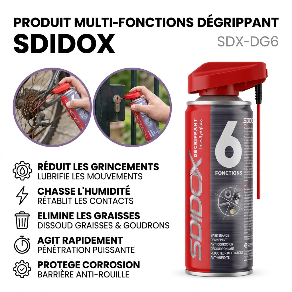 Sdidox Dégrippant 6 Fonctions Multi-usages