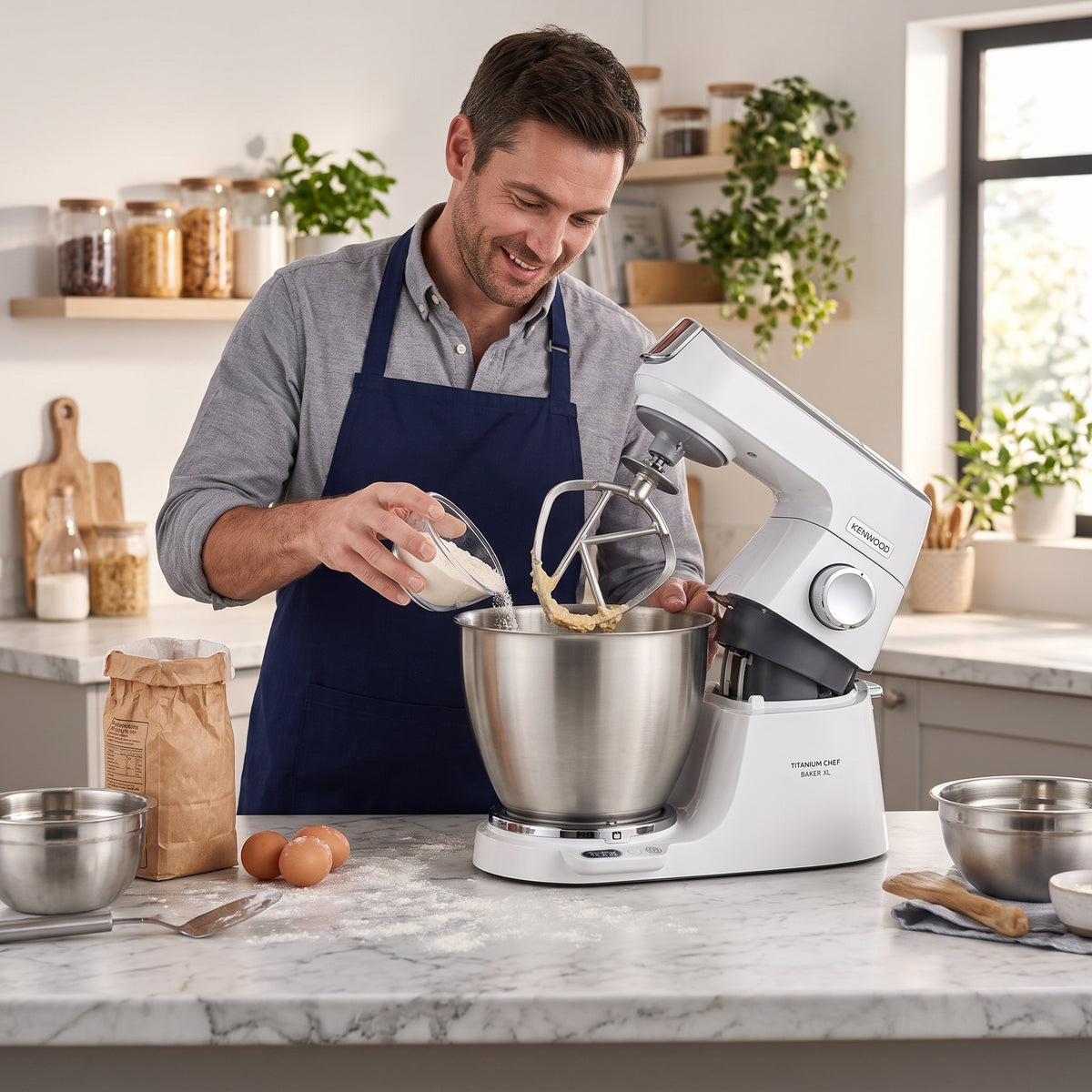 Kenwood Titanium Chef Baker XL KVL65.001WH – Pétrin - Puissance 1200 W (Capacité 7 L)