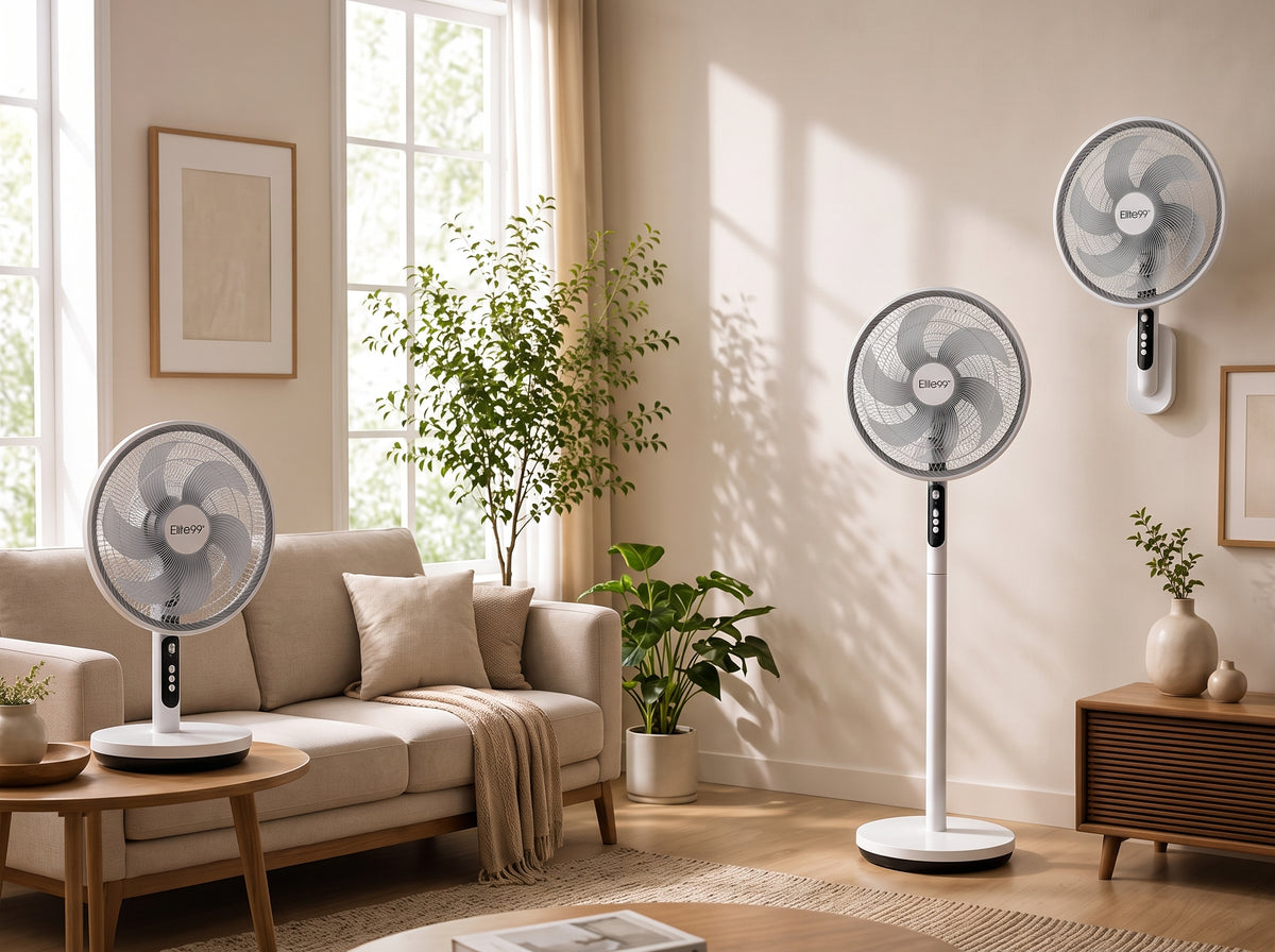 Elite99 ELT-1525 – Ventilateur 3-en-1 (Pied, Table et Mur) – Puissance 40W