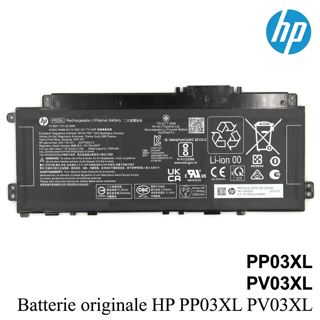 Batterie originale HP PP03XL PV03XL