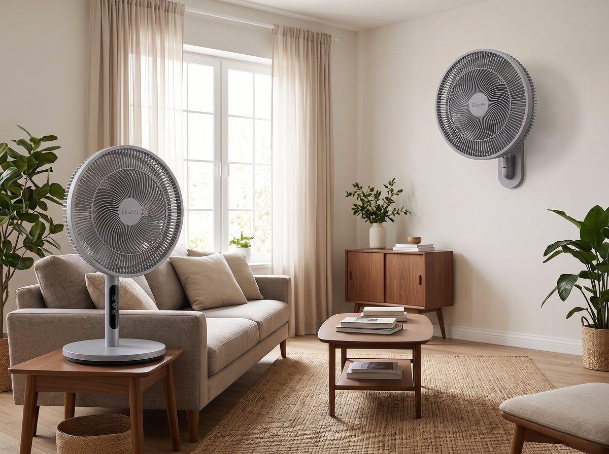 Elite99 ELT-1530 – Ventilateur 2-en-1 (Bureau et Mur) Digital – Puissance 16 Pouces