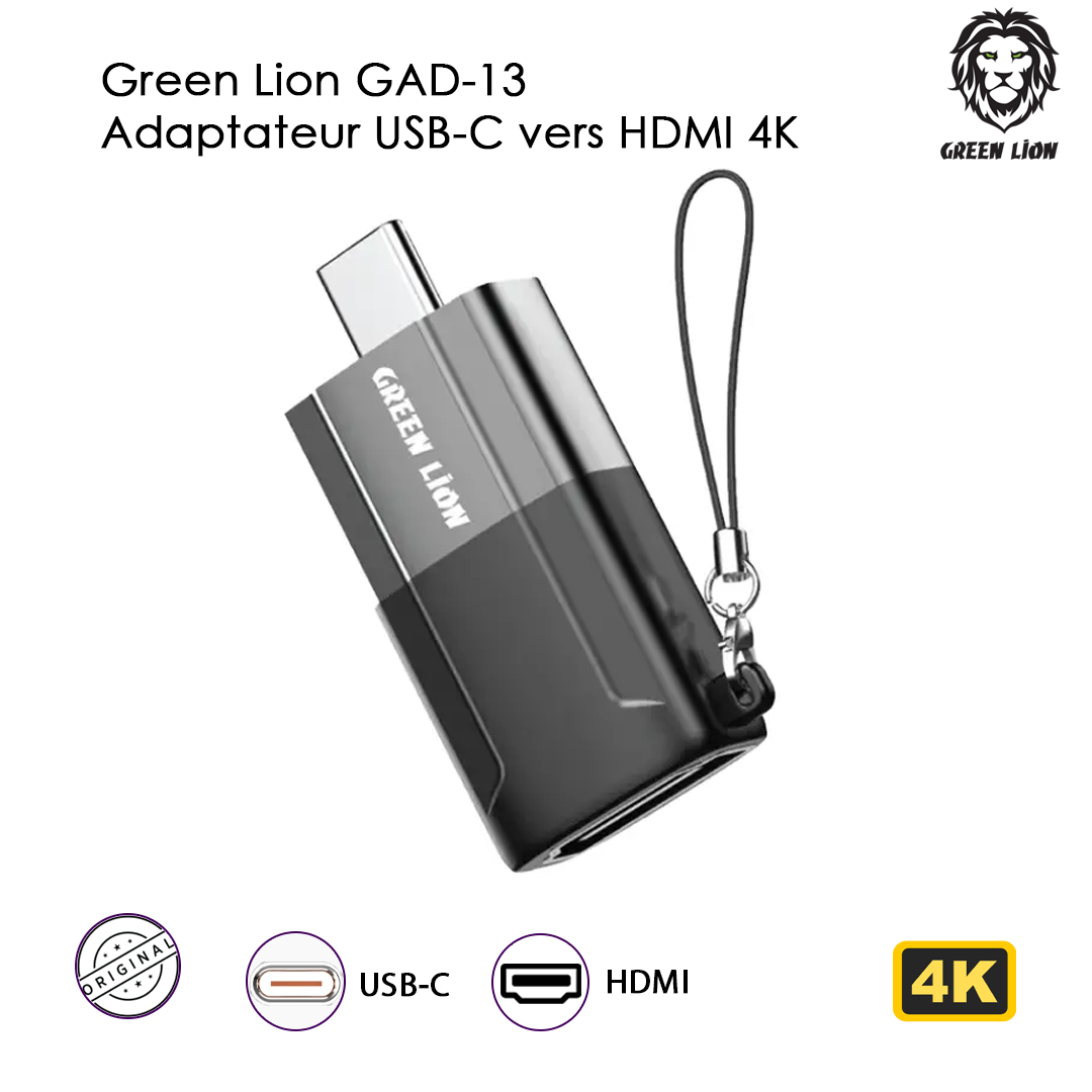 Green Lion GAD-13 - Adaptateur USB-C vers HDMI 4K@30Hz