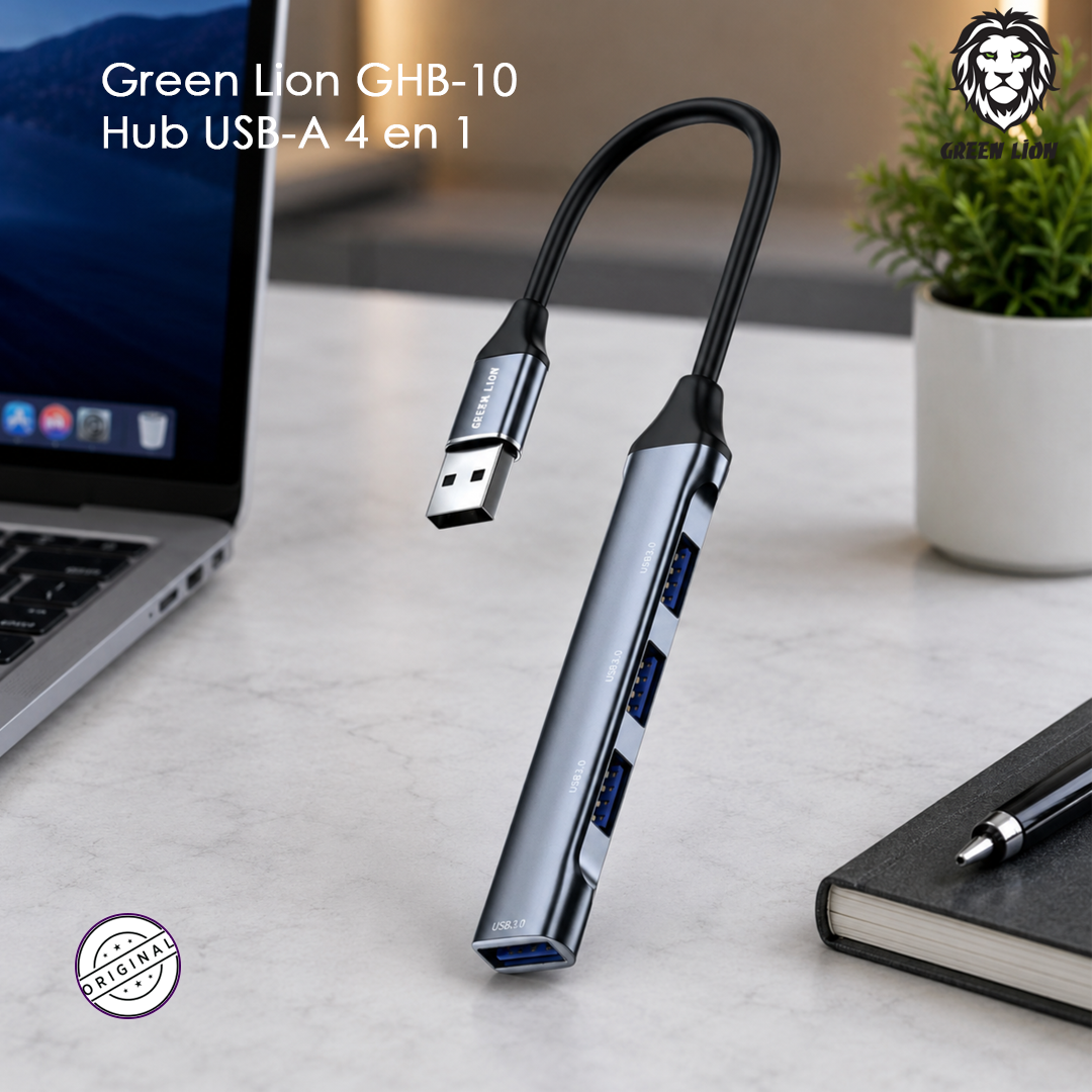 Green Lion GHB-10 - Hub USB-A 4 en 1