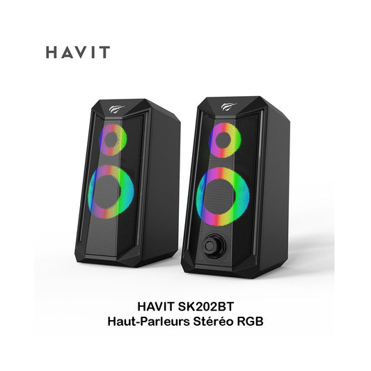 HAVIT Gamenote SK202BT – Haut-Parleurs Gaming RGB Bluetooth pour PC