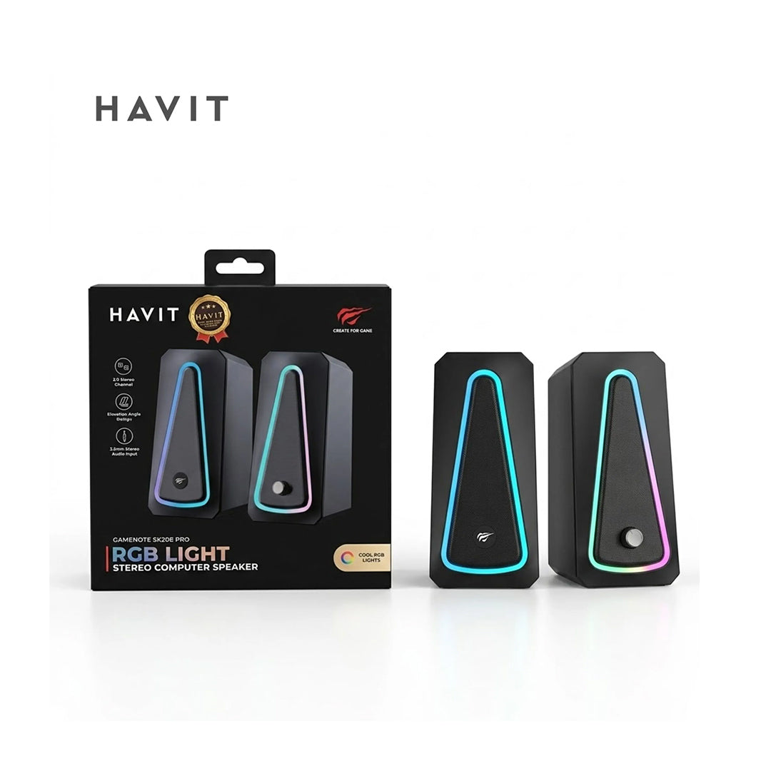 HAVIT Gamenote SK208 Pro – Haut-Parleurs Stéréo RGB pour PC