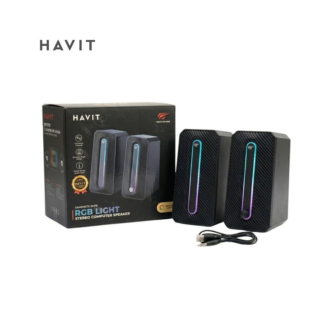 HAVIT Gamenote SK216 – Haut-Parleurs Stéréo RGB pour PC