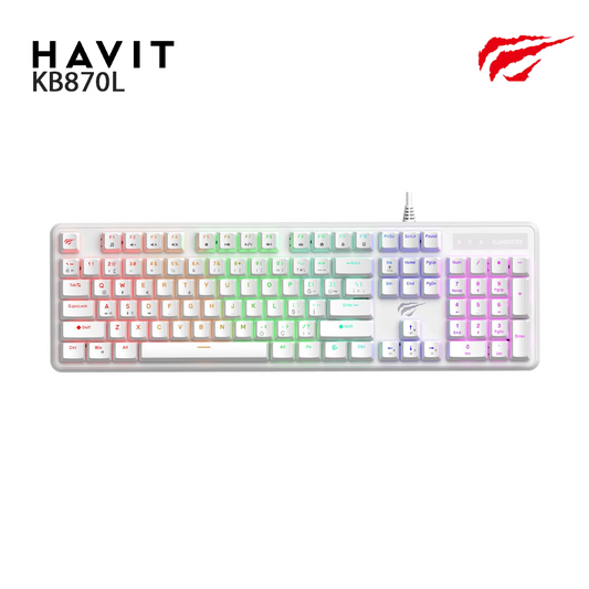 HAVIT KB870L Clavier mécanique de jeu 104 touches - LUMINEUX - Rétroéclairage