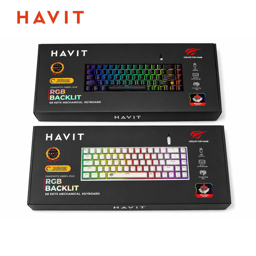 HAVIT KB881L Clavier Mécanique Gaming 68 Touches – Rétroéclairé RGB