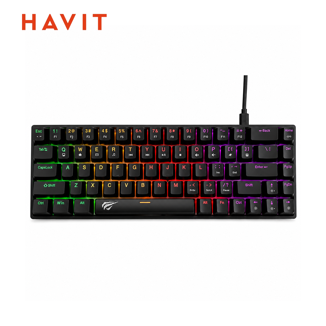 HAVIT KB881L Clavier Mécanique Gaming 68 Touches – Rétroéclairé RGB