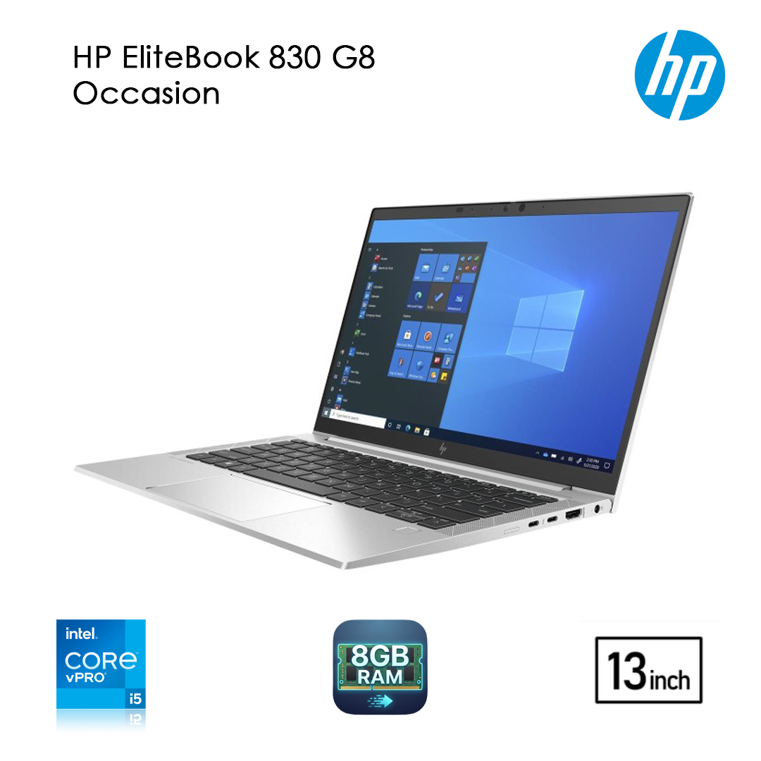 HP EliteBook 830 G8 Tactile 13.3" i5 11ème Gen / 8 Go / 256 Go SSD Occasion – Excellent État
