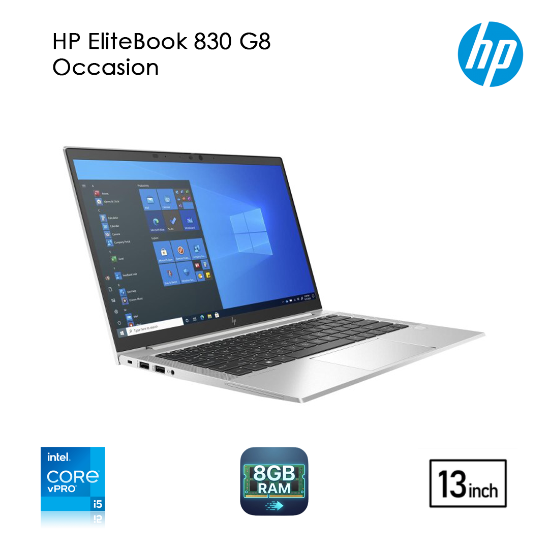 HP EliteBook 830 G8 13.3" i5 11ème Gen / 8 Go / 256 Go SSD Occasion – Excellent État