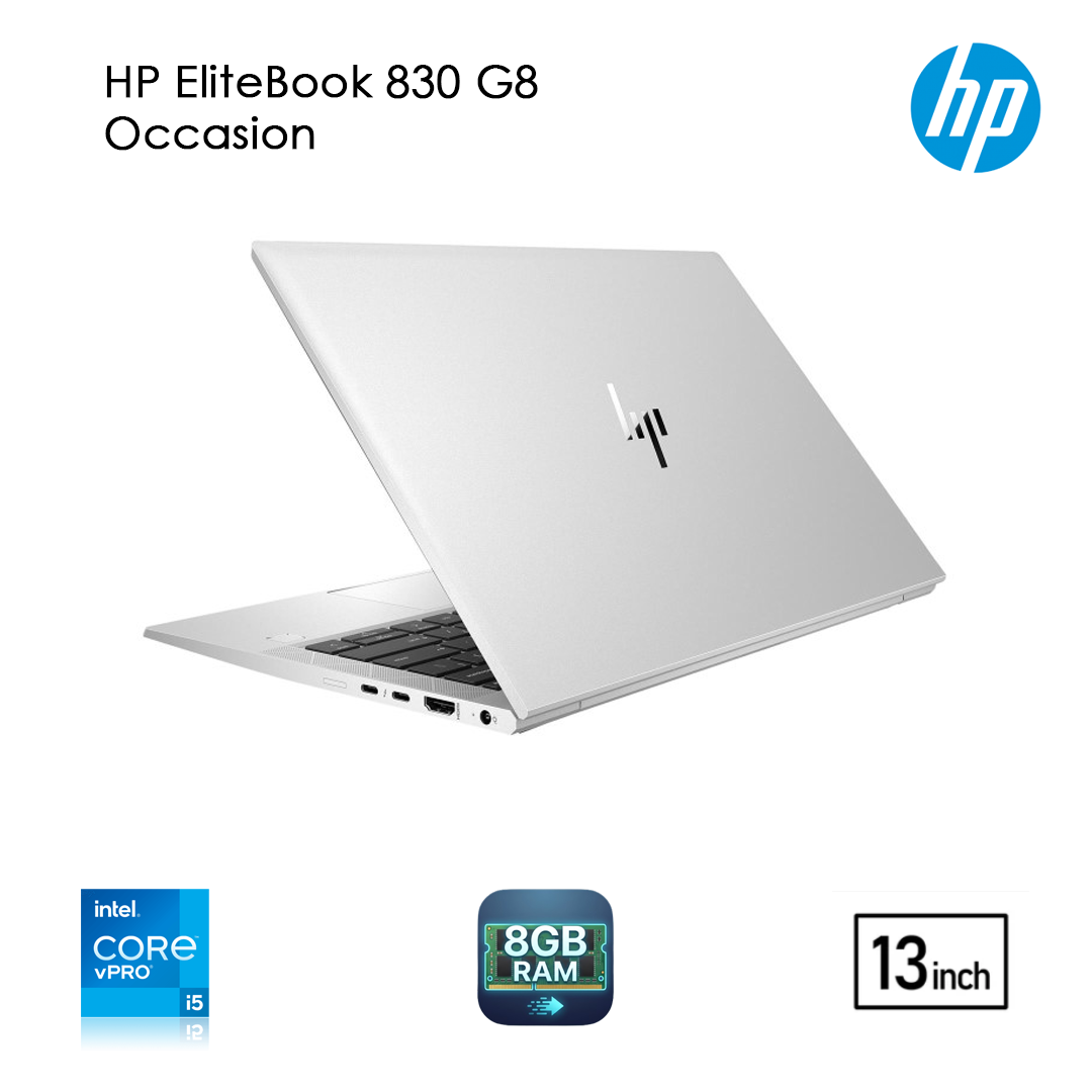 HP EliteBook 830 G8 13.3" i5 11ème Gen / 8 Go / 256 Go SSD Occasion – Excellent État