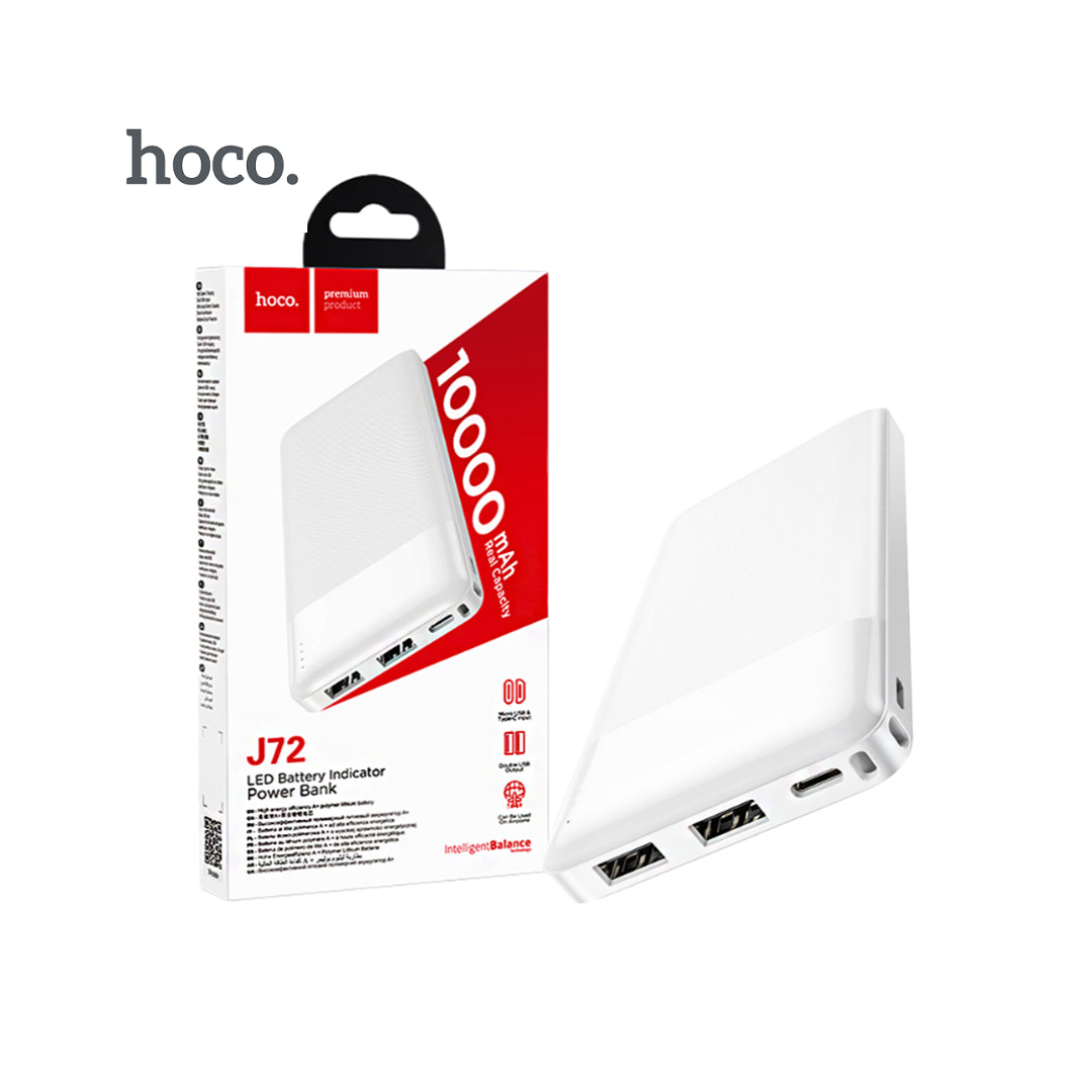 Hoco J72 – Power Bank 10 000 mAh USB avec Indicateur LED