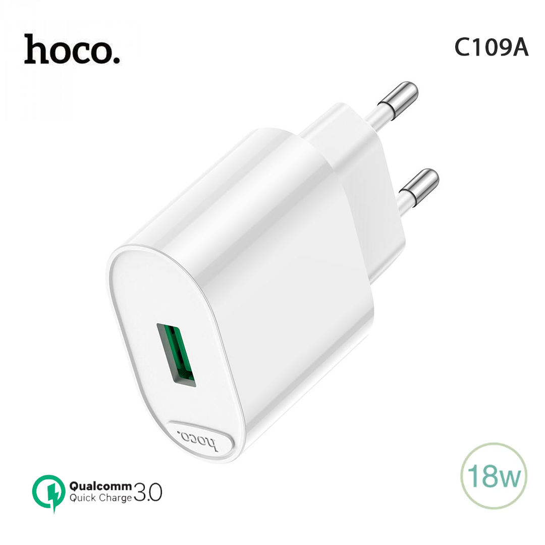 Hoco C109A – Chargeur secteur USB 18W QC3.0 avec câble