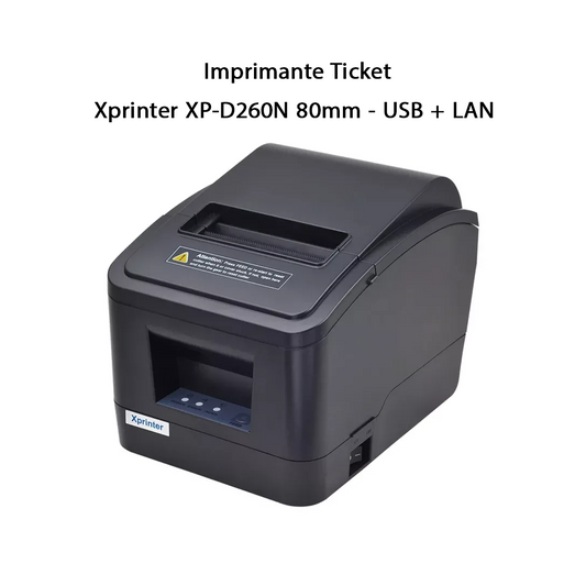 Imprimante Thermique Ticket Xprinter XP-D260N 80mm - USB + LAN