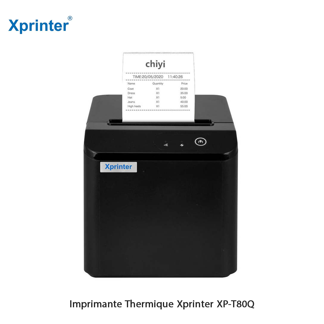 Imprimante Thermique de Caisse Xprinter XP-T80Q 80mm (USB / LAN / RJ11)