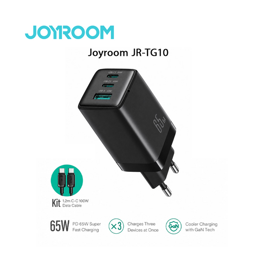 Joyroom JR-TG10 Chargeur 65W GaN – Multi-ports (3) + Câble 100W
