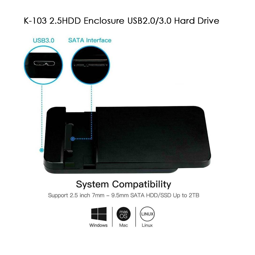 Boîtier Disque 2.5" K-103 USB 3.0/2.0 SATA