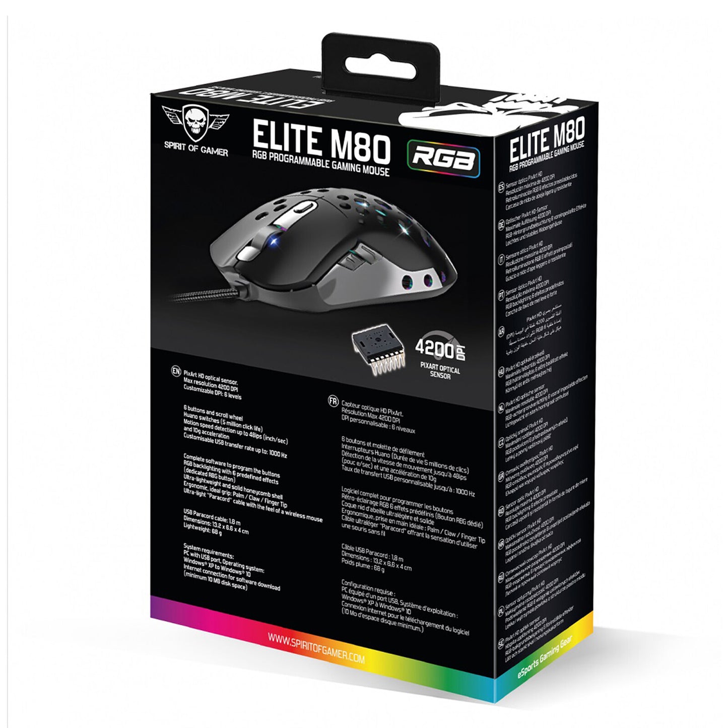 Souris Gaming Ultra-Légère Spirit of Gamer Elite M80 4200 DPI