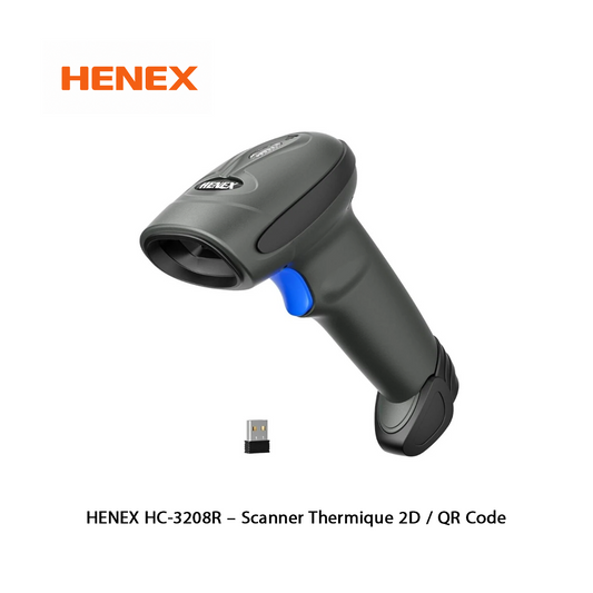 Lecteur Code a Barres Sans Fil HENEX HC-3208R – 1D/2D QR Code (USB)