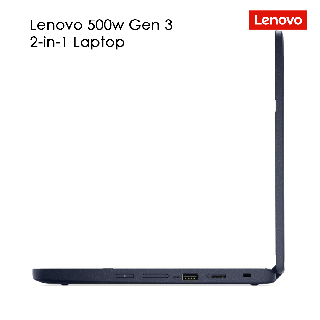 Lenovo 500w Gen 3 Intel 2-in-1 Laptop | 11.6" 1366x768 HD | Pentium - N6000-128GB SSD Hard Drive - 8GB RAM