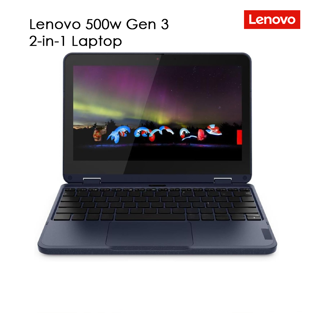 Lenovo 500w Gen 3 Intel 2-in-1 Laptop | 11.6" 1366x768 HD | Pentium - N6000-128GB SSD Hard Drive - 8GB RAM