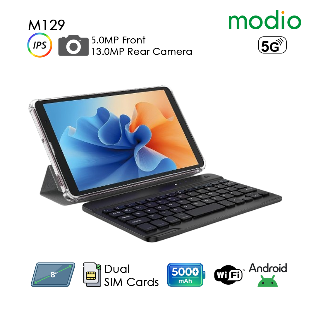 Tablette Modio M129, écran 8" IPS, 5G, Dual SIM. Idéale entreprises et éducation. Facture, garantie 12 mois - ARMON STORE.