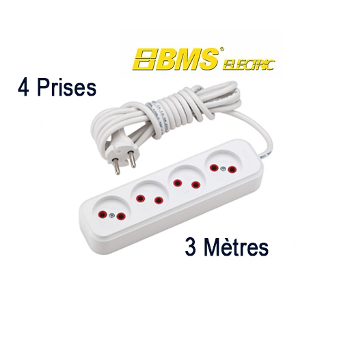 Multiprise BMS 4 Prises Cable 3M