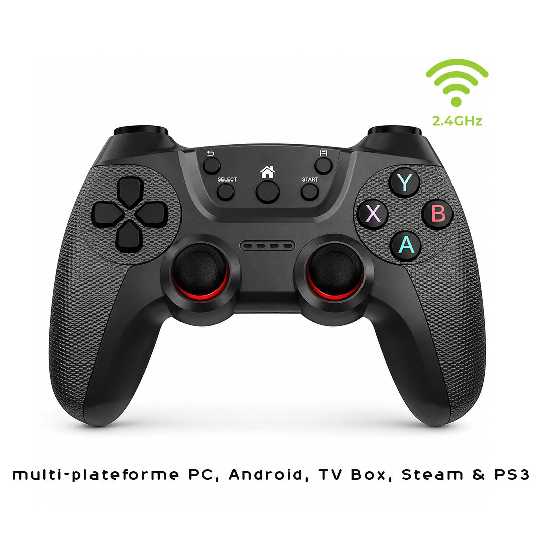 Manette Gamepad sans fil 2.4G multi-plateforme PC, Android, TV Box, Steam & PS3
