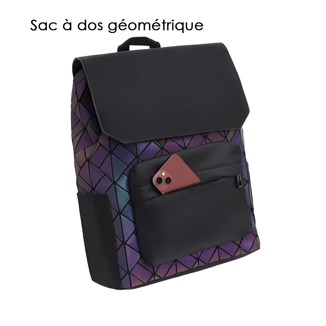 Sac a Dos Géométrique Holographique pour PC - Réf 1612
