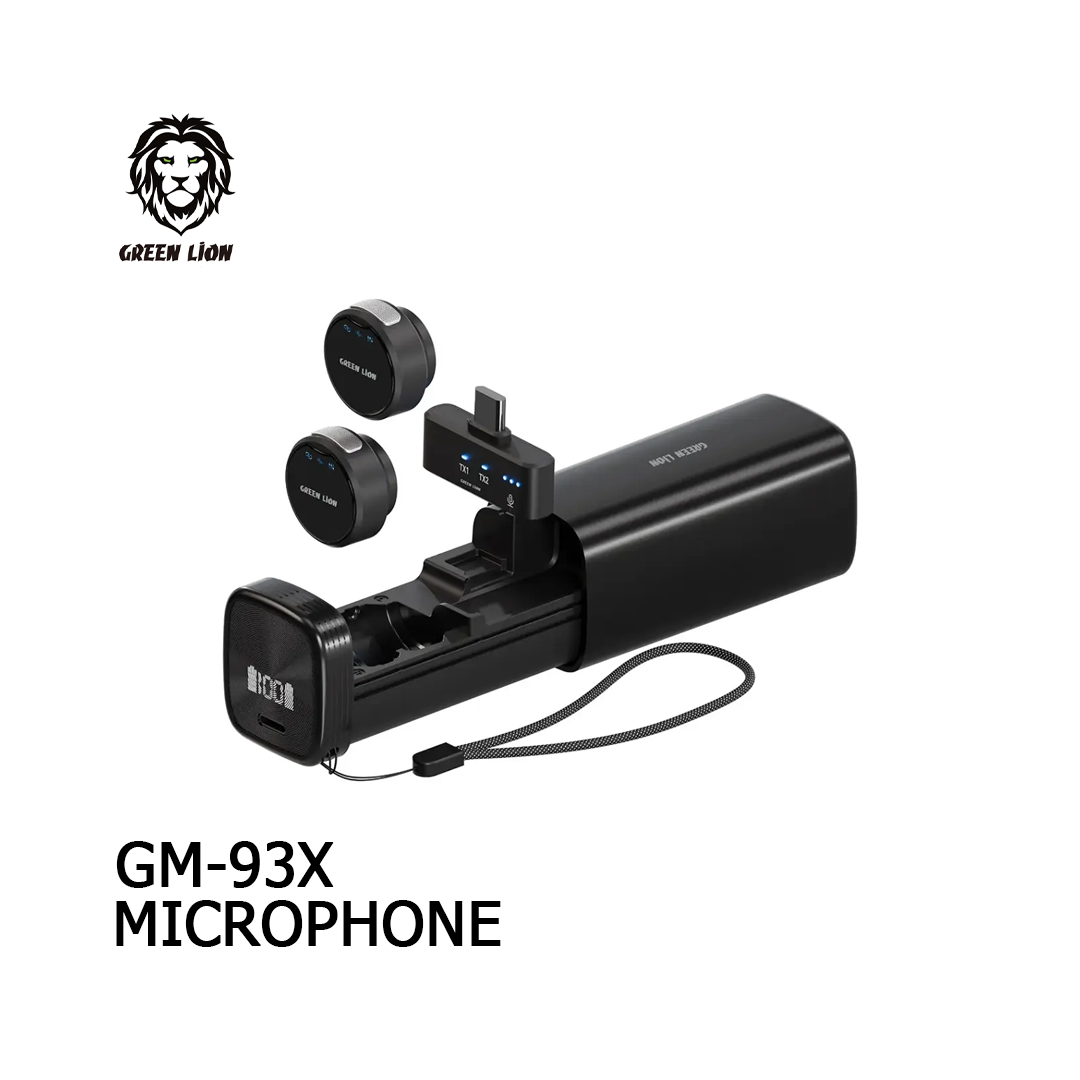 Microphone Sans Fil Green Lion GM-93X USB-C Double Émetteur avec Réduction Intelligente du Bruit