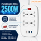 Multiprise  SIYOTEAM SC4407C 2500W USB-C/USB-A