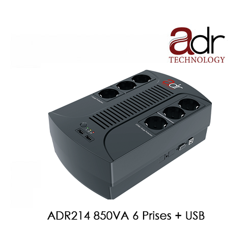 Onduleur ADR ADR214 850VA 6 Prises + USB