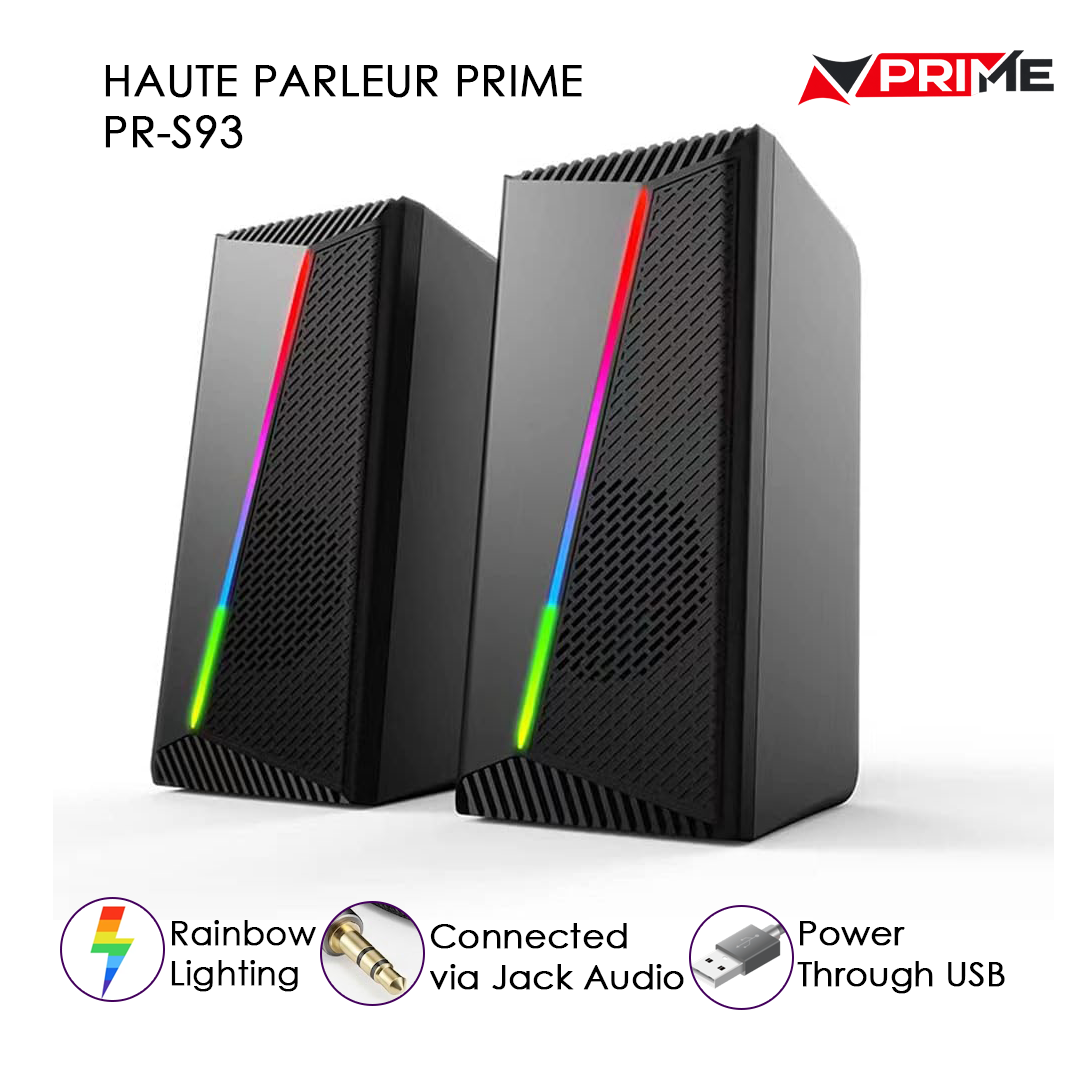 PRIME PR-S93 - Haut-Parleurs RGB USB avec Basses