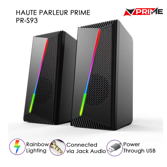 PRIME PR-S93 - Haut-Parleurs RGB USB avec Basses