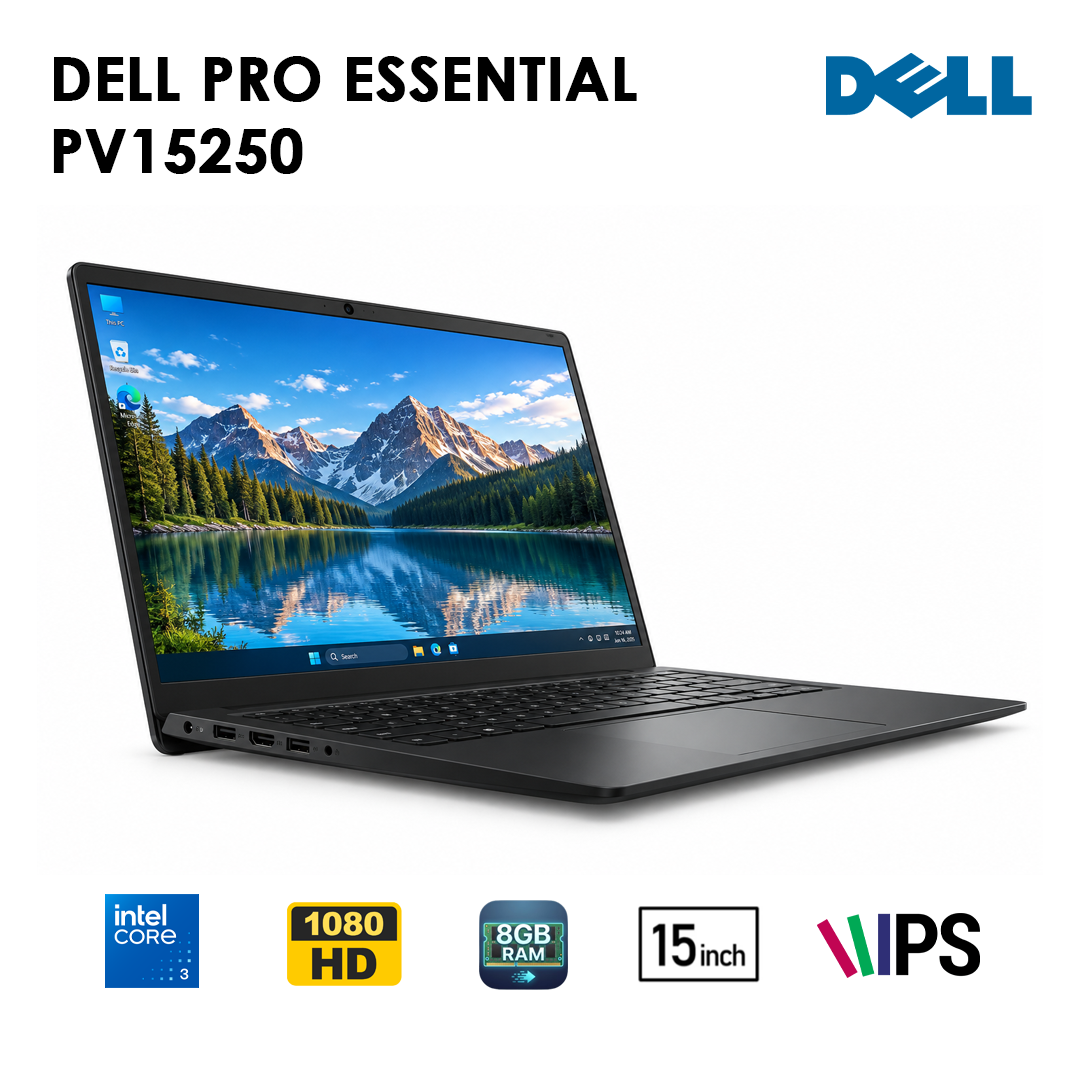 Dell Pro Essential PV15250 – Intel® Core™ 3 100U | RAM 8GB/16GB | SSD 512GB | Écran 15.6″ Full HD | Neuf