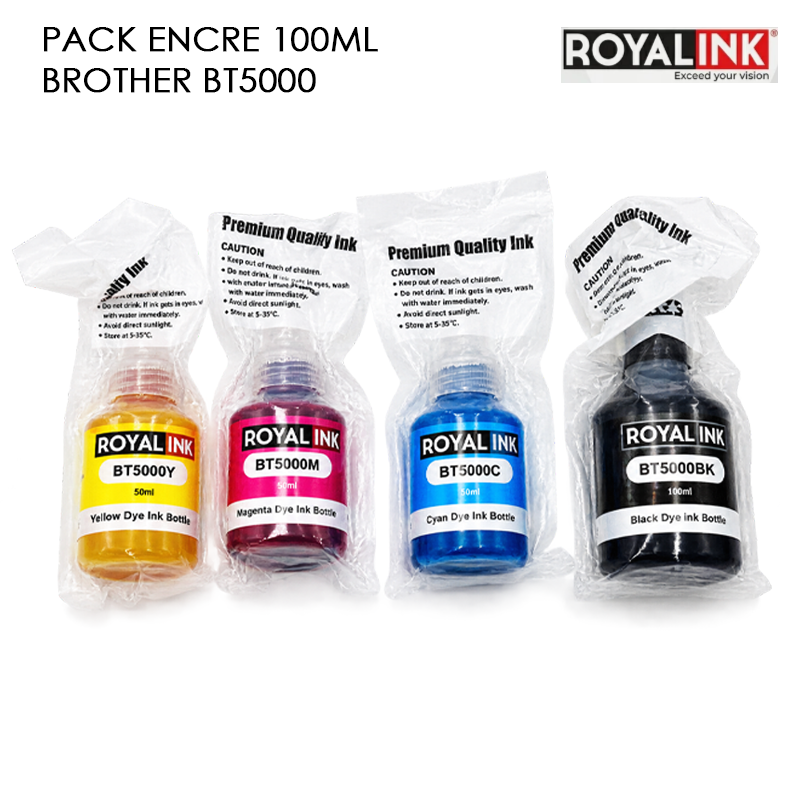 Pack Encre Royal Ink BT5000/D60 Compatible Brother