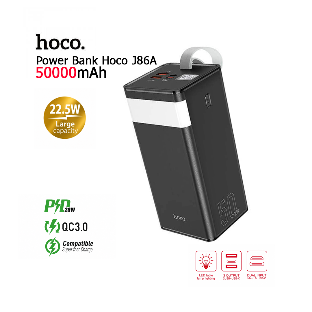 Power Bank Hoco J86A 50000mAh - Charge Super Rapide 22.5W (PD20W / QC3.0)