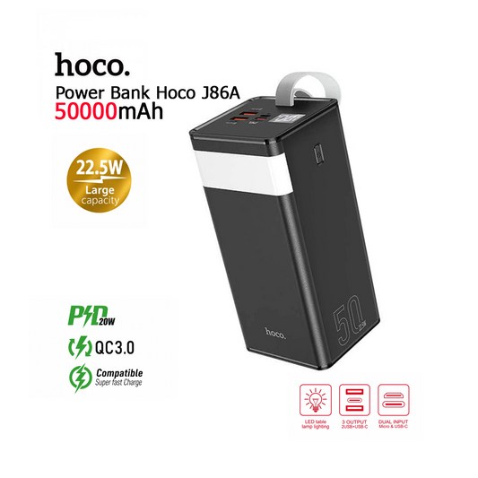 Power Bank Hoco J86A 50000mAh - Charge Super Rapide 22.5W (PD20W / QC3.0)