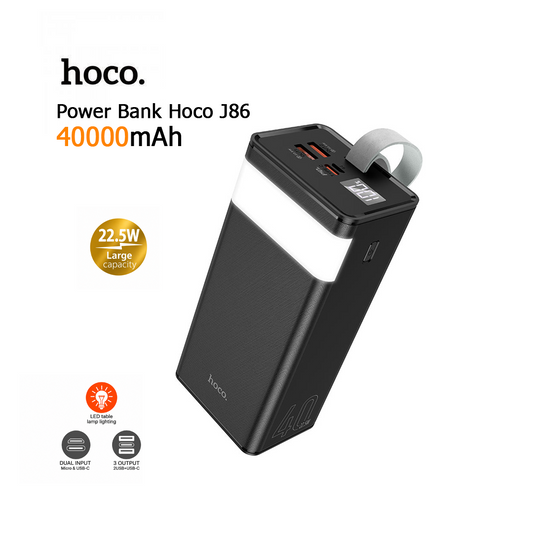 Power Bank Hoco J86 40000mAh - Charge Super Rapide 22.5W (PD20W / QC3.0)