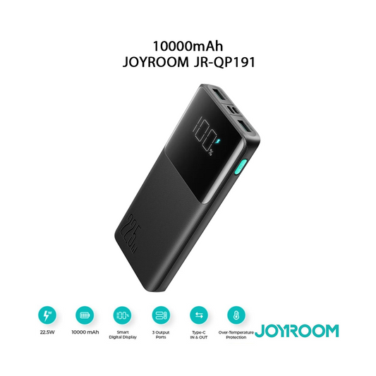 Power Bank JOYROOM JR-QP191 10000mAh 22,5W avec Écran Digital USB-C