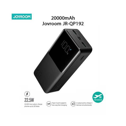 Power Bank Joyroom JR-QP192 20000mAh 22.5W Affichage Digital