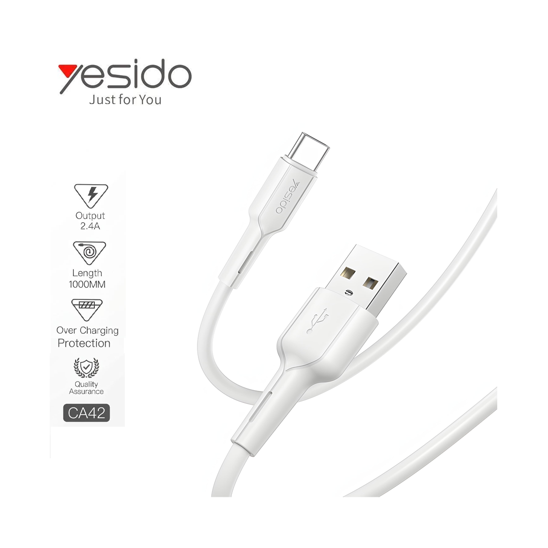 Câble Micro-USB Vers USB-A 2.4A Fast Charge - Yesido CA42 (1m) - Noir