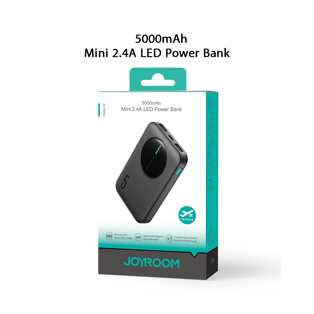 Power Bank JOYROOM JR-PBF13 5000mAh Mini LED USB-C 2.4A