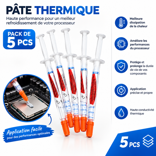 Pate Thermique CPU PM - Pack de 5 Seringues