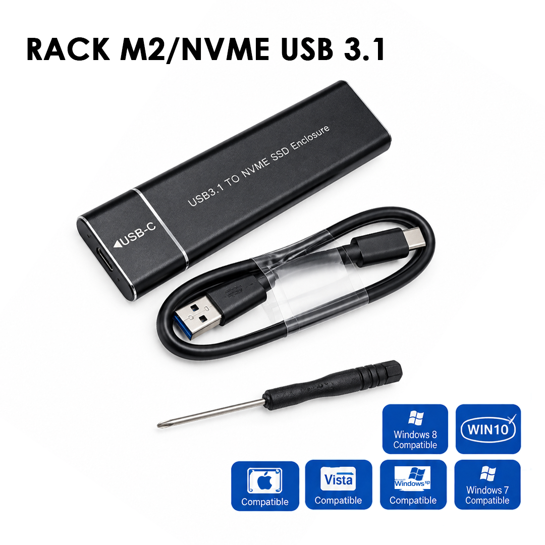 Boitier Externe SSD M.2 NVMe USB-C 10Gbps