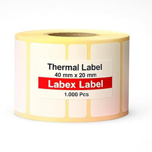 Rouleau d'Étiquettes Thermiques Autocollantes pour Imprimante Code-Barres & Code QR 20*40