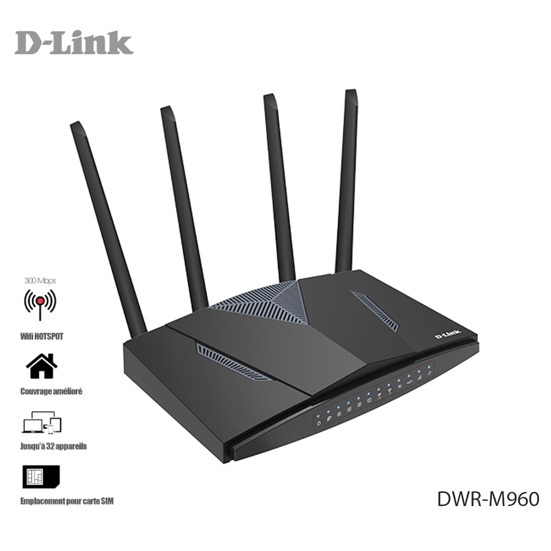 Routeur 4G LTE D-Link DWR-M960 - Wi-Fi AC1200 avec Emplacement Carte SIM