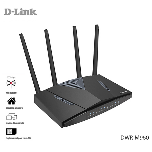 Routeur 4G LTE D-Link DWR-M960 - Wi-Fi AC1200 avec Emplacement Carte SIM